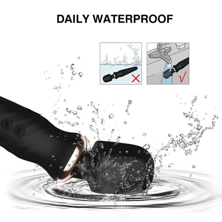 JW-S39 wand head and control-button detail in a water-resistance illustration