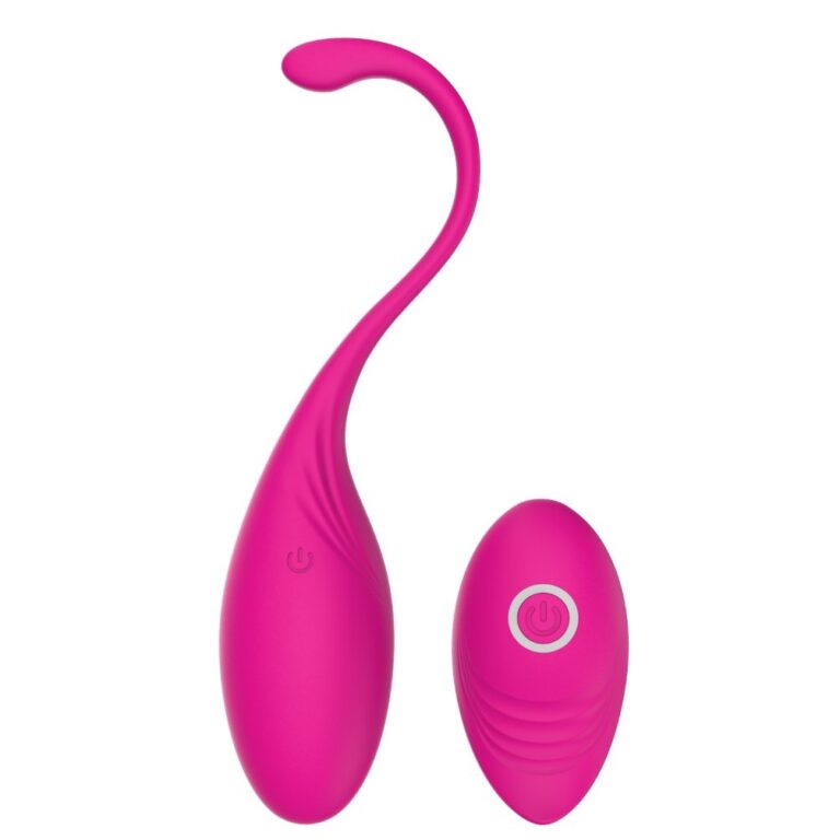 Pink long-tail egg with remote love egg vibrator, model JW-S207