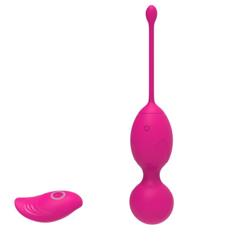 Pink double-ball egg with remote love egg vibrator, model JW-S209