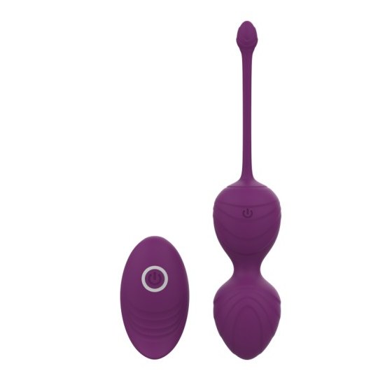 Purple double-ball egg with remote love egg vibrator, model JW-S210
