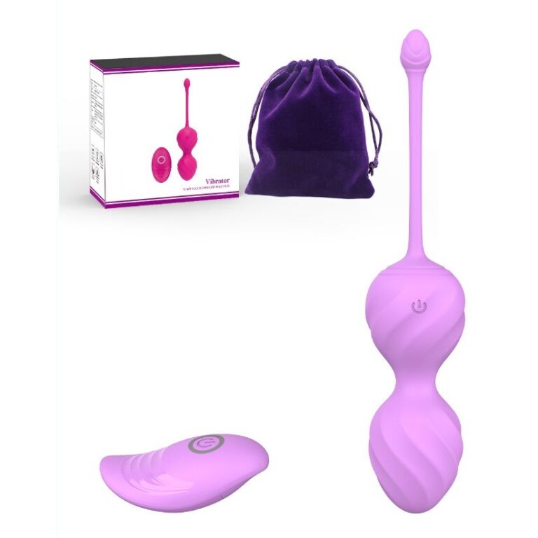 Lilac double-ball egg, gift box love egg vibrator, model JW-S214