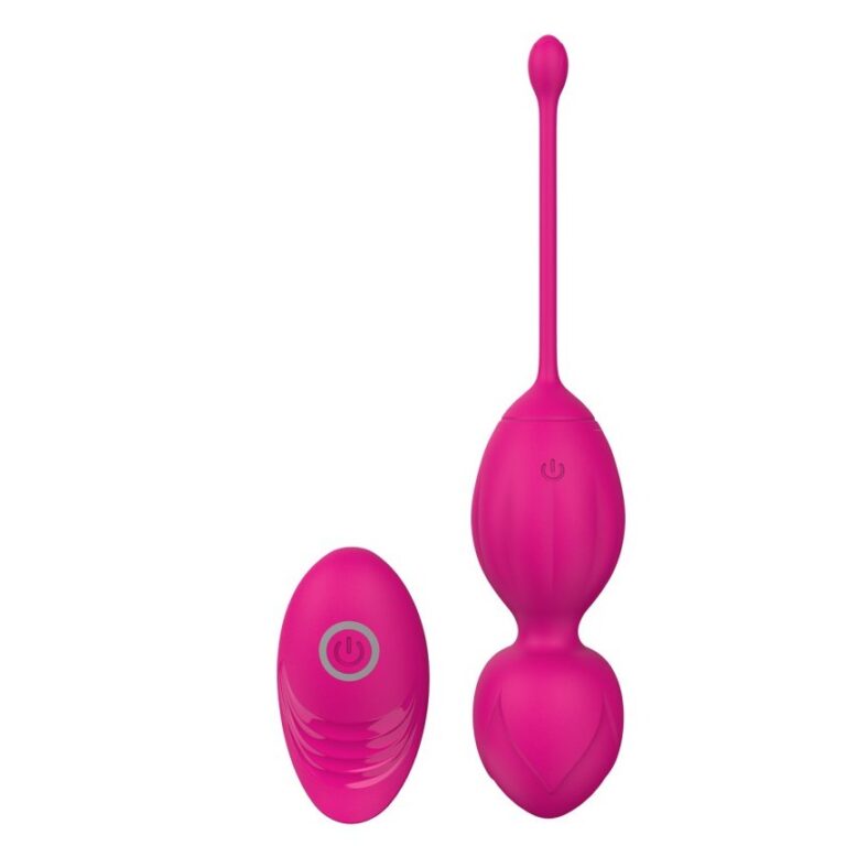 Pink double-ball egg, textured love egg vibrator, model JW-S215