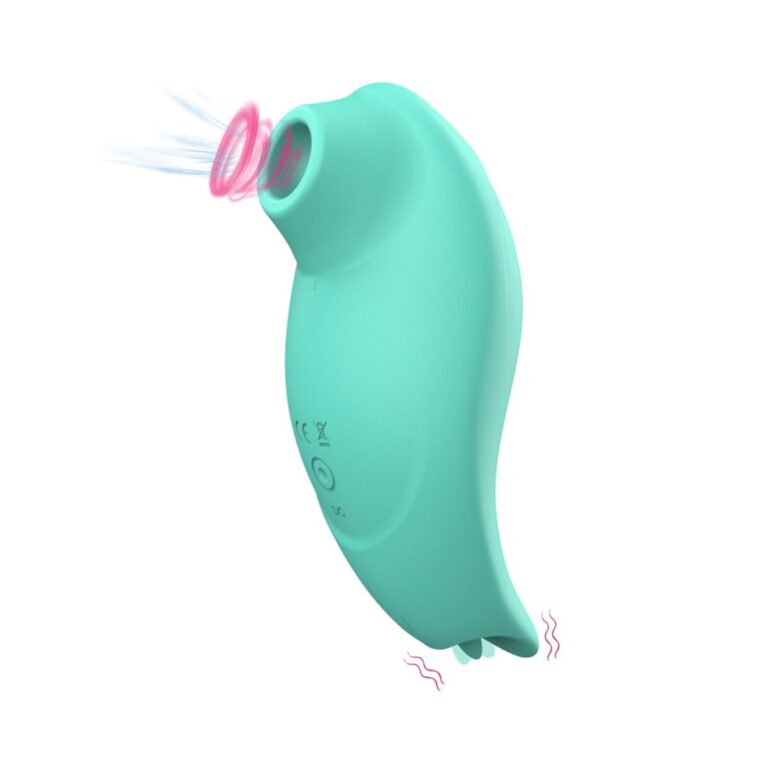 Teal suction and licking vibrator air-pulse and suction vibrator, model JW-S302