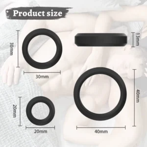 JW-S54 cock ring set front and side profiles with dimension annotations