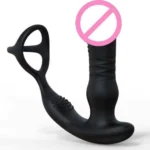 JW-S23 double-ring prostate massager side profile on a white background
