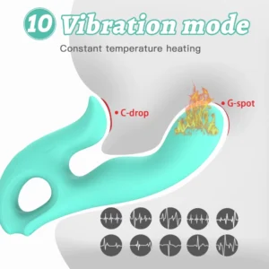 JW-S53 heating rabbit vibrator side view showing the main and shorter external arms