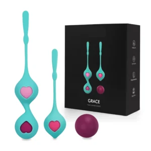 JW-S38 single- and double-ball Kegel set beside its packaging