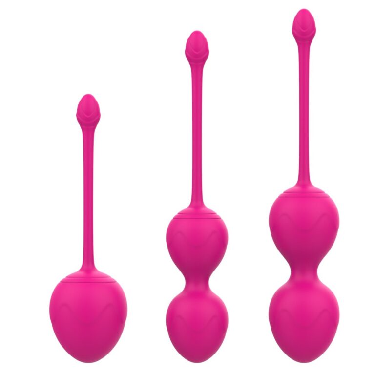 3-piece tailed set, pink weighted Kegel ball set, model JW-S250