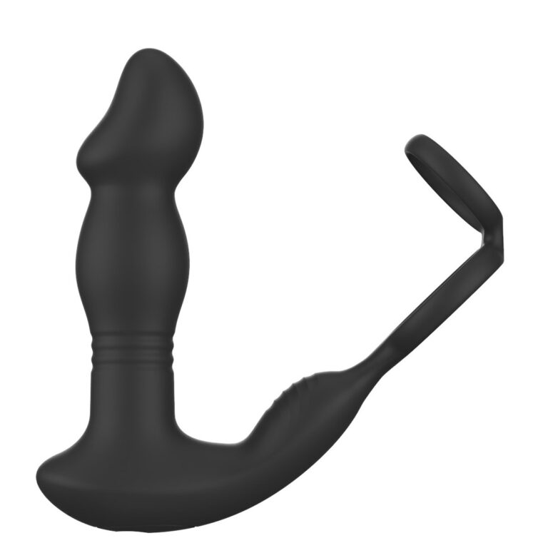 Stroking prostate massager with cock ring prostate massager with cock ring, model JW-S282