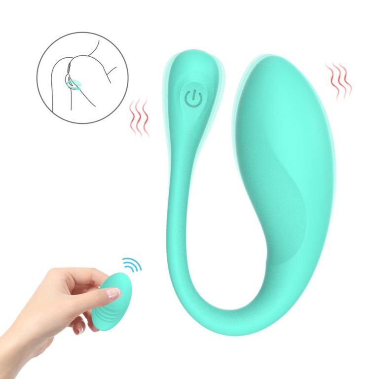 Remote couples vibrator, teal round couples vibrator, model JW-S291