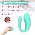 U-shaped couples vibrator 10-mode function detail - JW-S48
