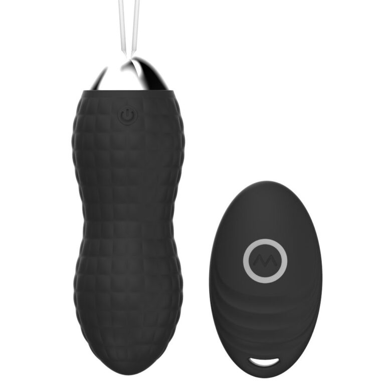 Black textured ball with remote vibrating Kegel ball, model JW-S234