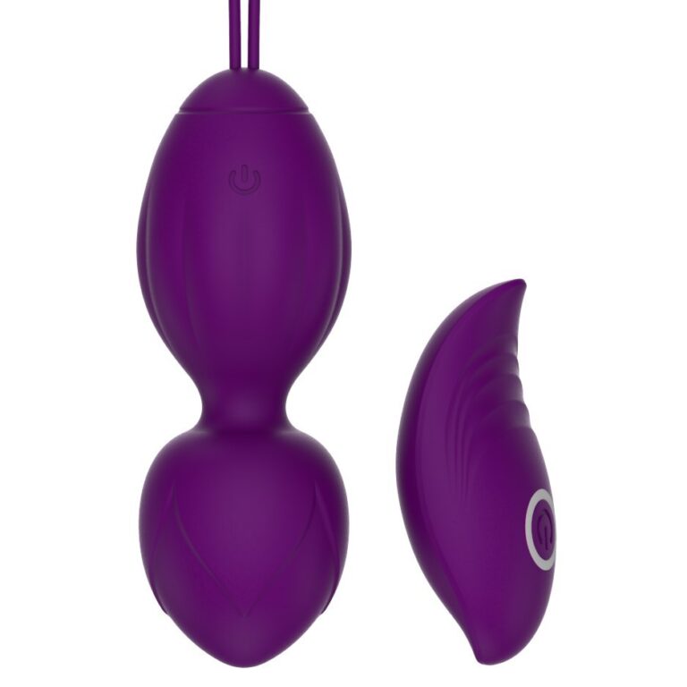 Purple ball with curved egg vibrating Kegel ball, model JW-S238