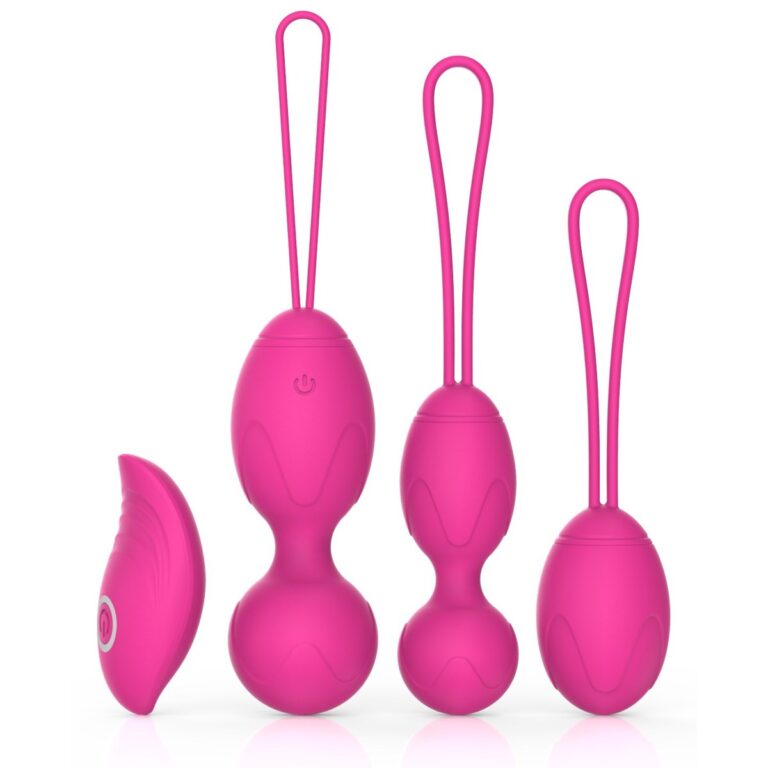 Pink set with curved remote remote Kegel set, model JW-S256