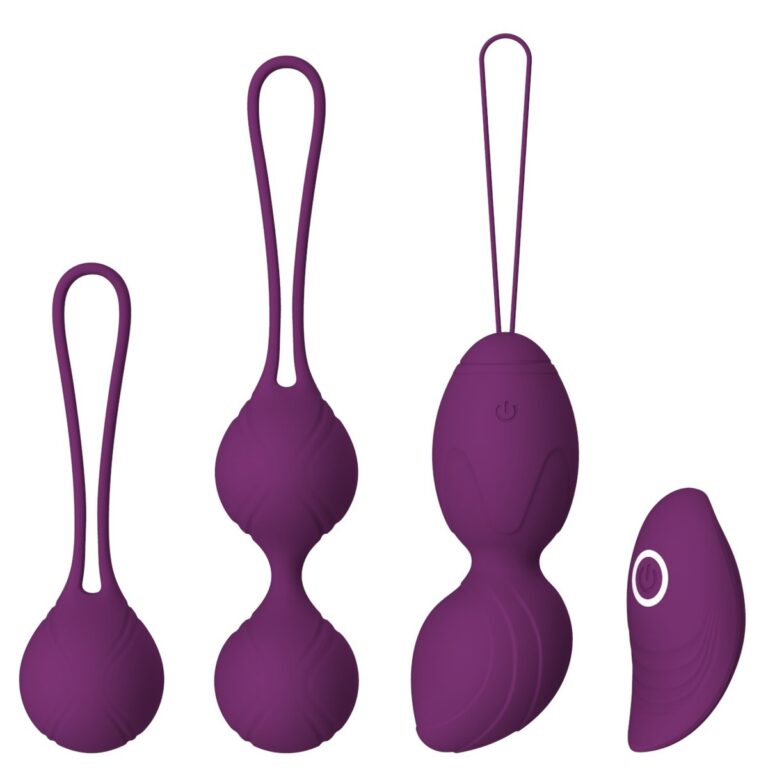 Purple set with curved remote remote Kegel set, model JW-S257
