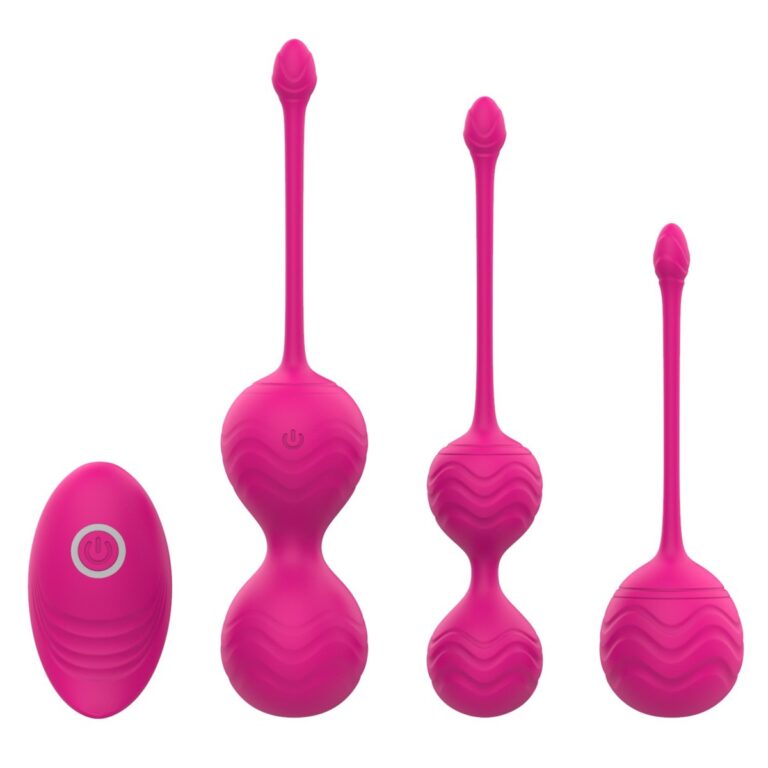 Pink textured set with remote remote Kegel set, model JW-S260