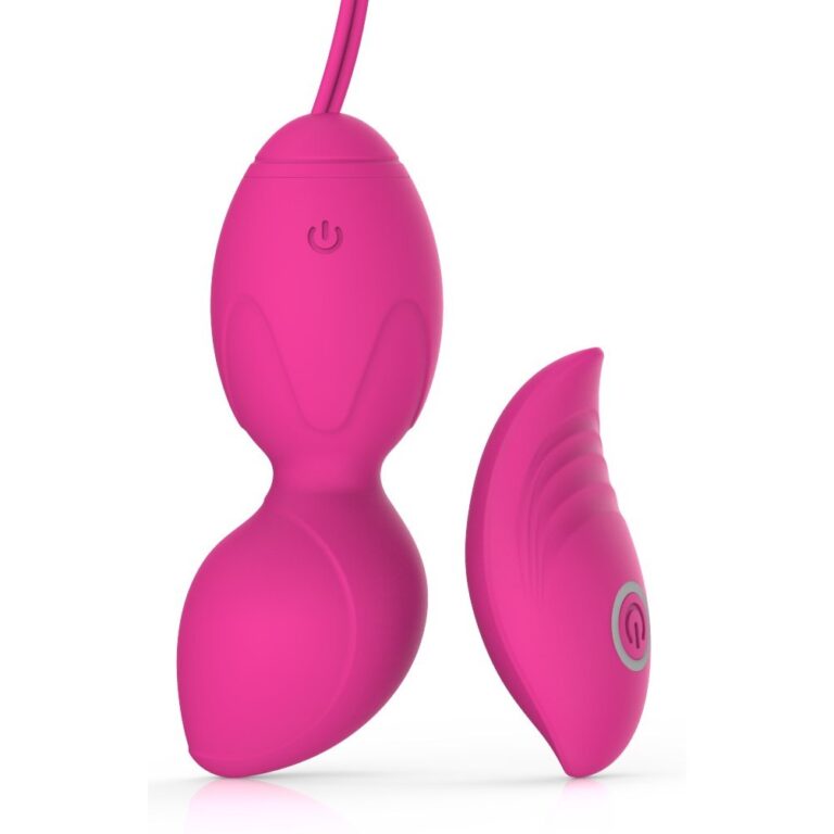 Pink ball with curved egg vibrating Kegel ball, model JW-S316