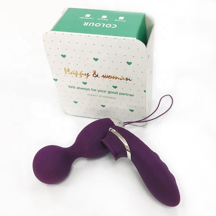 Purple ball with curved egg vibrating Kegel ball, model JW-S318