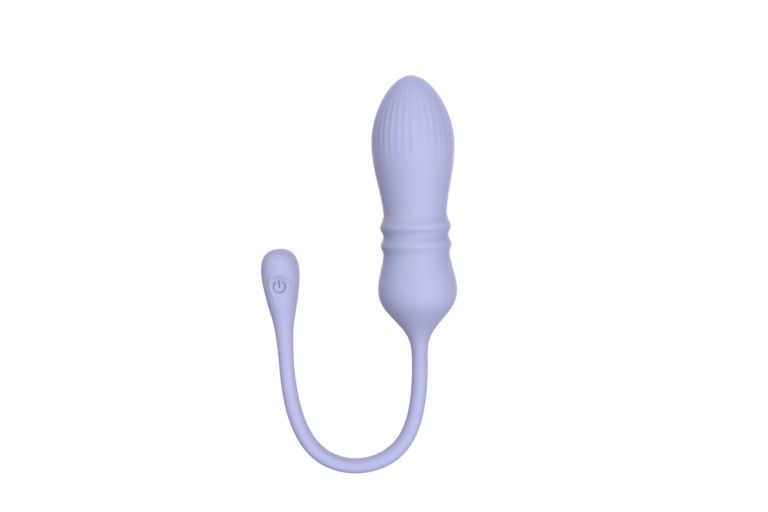 Lavender telescopic vibrating egg with curved connection — JW-S58