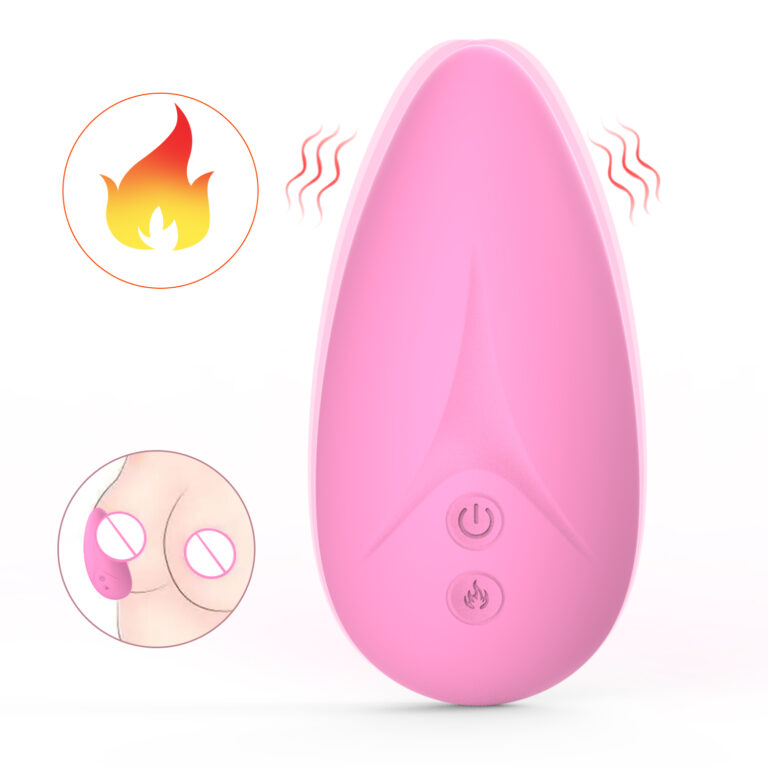 Pink handheld breast massager with vibration and heating buttons — JW-S60