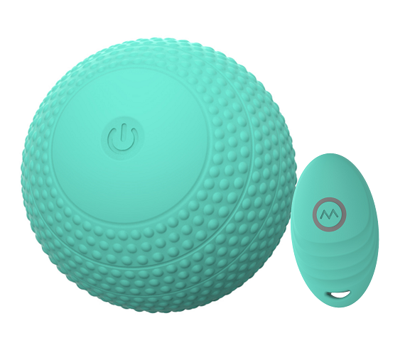 Mint-green textured spherical massage ball with handheld controller — JW-S68