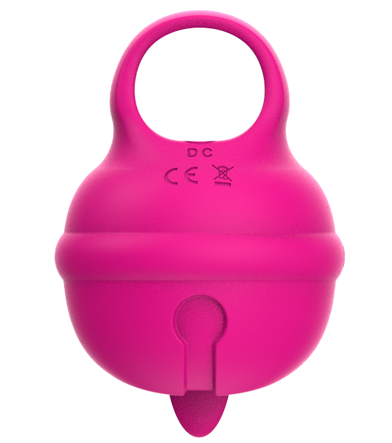 Pink tongue-licking massager with ring handle and visible tongue tip — JW-S71