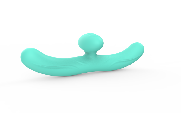 Mint-green three-arm massager with two curved ends and a central rounded arm — JW-S73