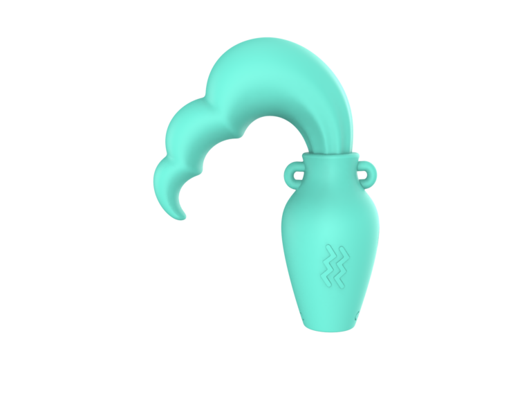 Mint-green mini vibrator with a curved beaded upper section and compact handle — JW-S76