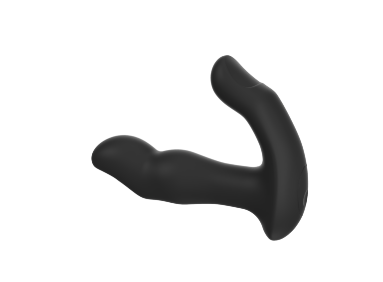 Black curved prostate massager with broad base — JW-S84