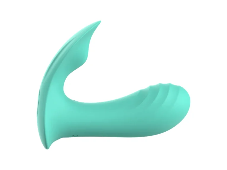 Teal wearable vibrator with ribbed inner arm, model JW-S106