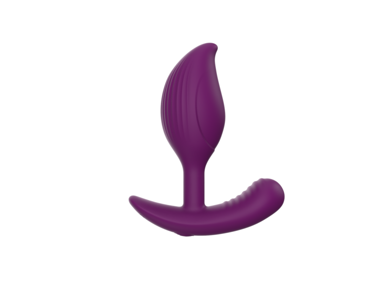 Purple ribbed remote-control prostate massager, model JW-S96